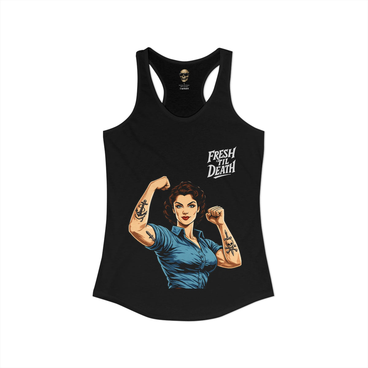 Rosy Vintage Racerback Tank — Strong Women Gym & Summer Top