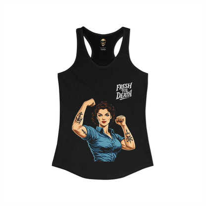 Rosy Vintage Racerback Tank — Strong Women Gym & Summer Top