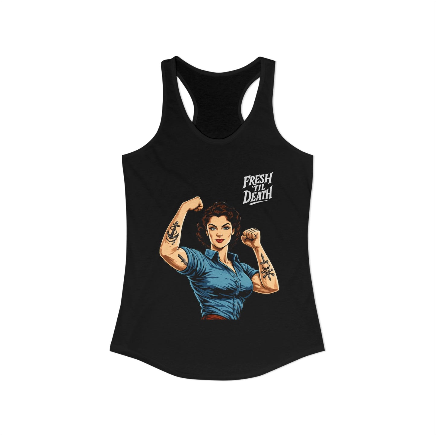 Rosy Vintage Racerback Tank — Strong Women Gym & Summer Top