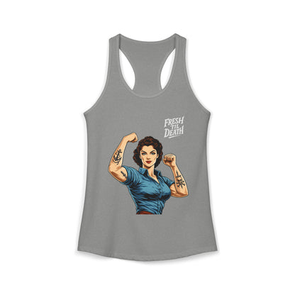Rosy Vintage Racerback Tank — Strong Women Gym & Summer Top