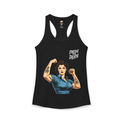 Rosy Vintage Racerback Tank — Strong Women Gym & Summer Top