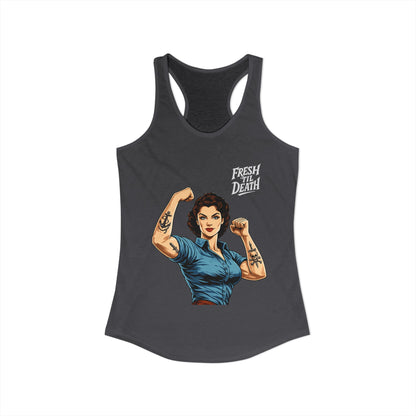 Rosy Vintage Racerback Tank — Strong Women Gym & Summer Top