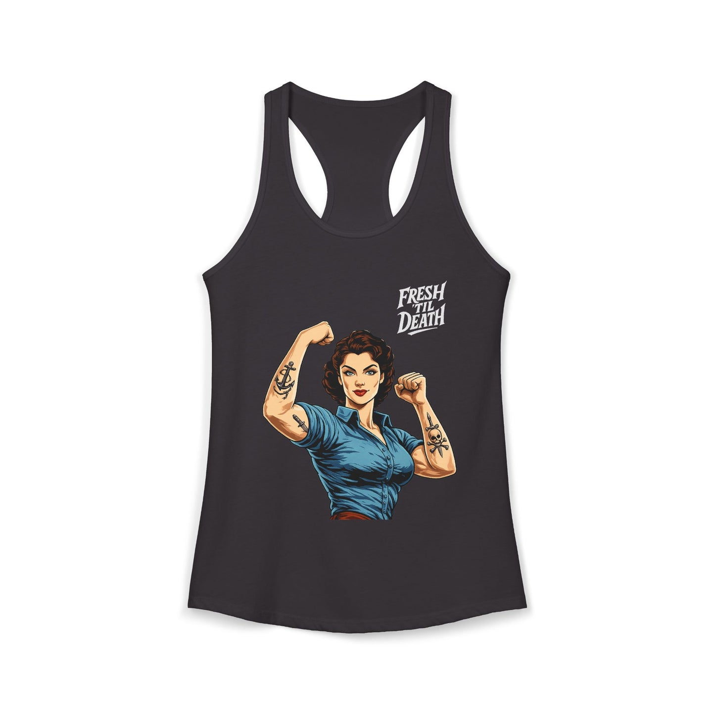 Rosy Vintage Racerback Tank — Strong Women Gym & Summer Top