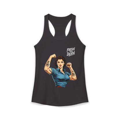 Rosy Vintage Racerback Tank — Strong Women Gym & Summer Top