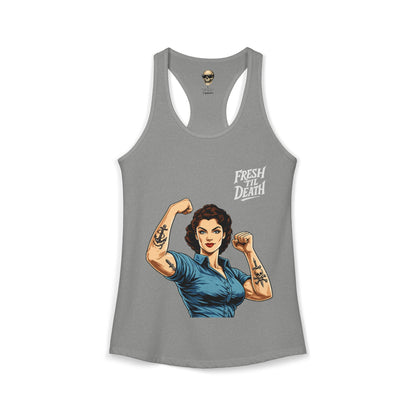 Rosy Vintage Racerback Tank — Strong Women Gym & Summer Top