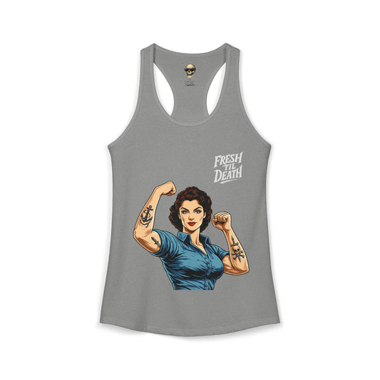 Rosy Vintage Racerback Tank — Strong Women Gym & Summer Top