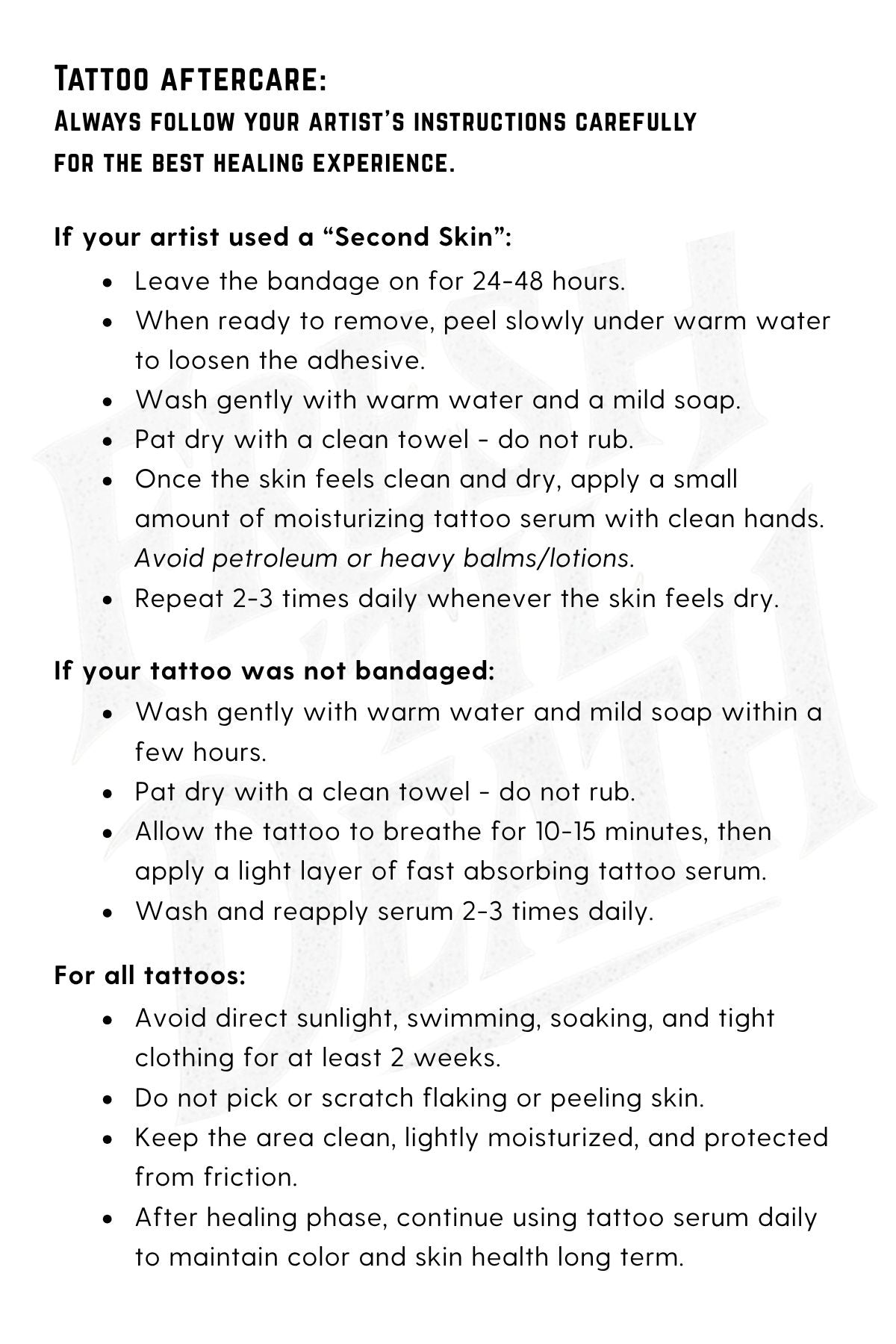 Wholesale 1 oz Tattoo Serum 24 Pack