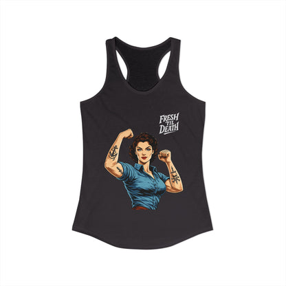 Rosy Vintage Racerback Tank — Strong Women Gym & Summer Top