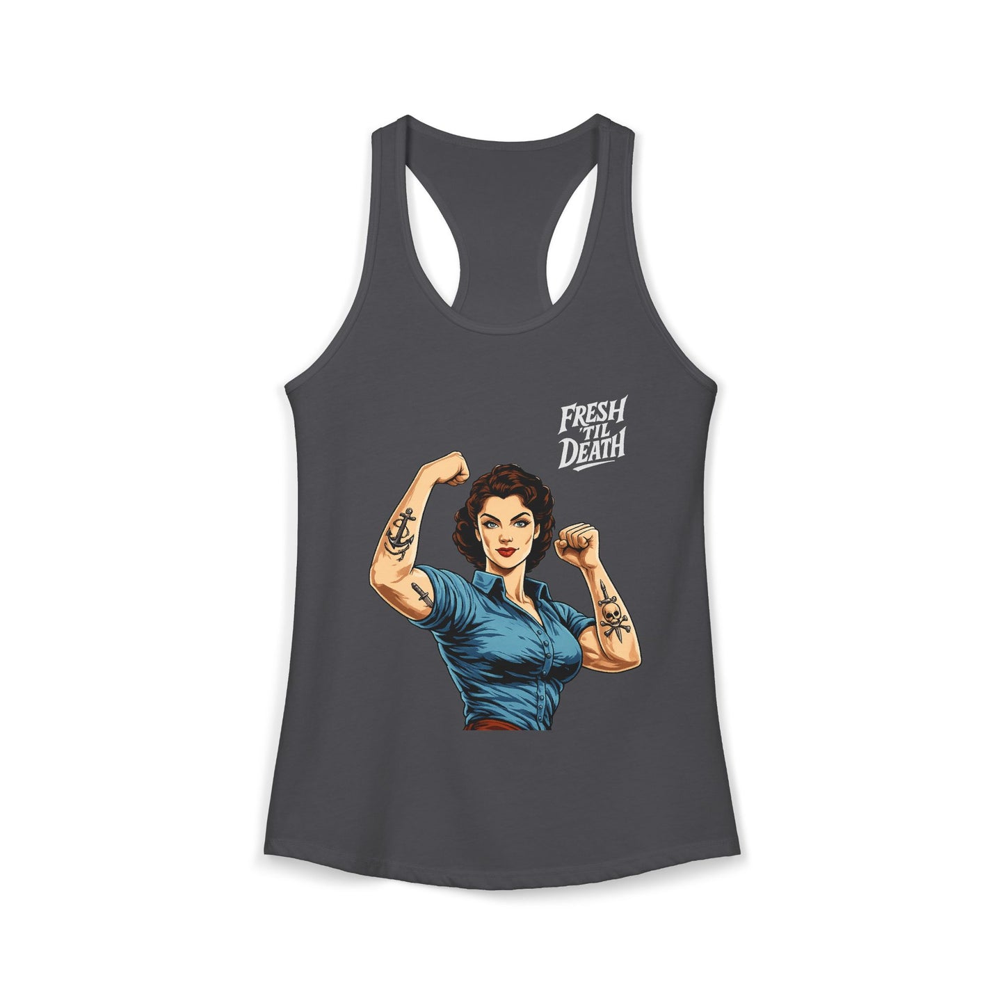 Rosy Vintage Racerback Tank — Strong Women Gym & Summer Top