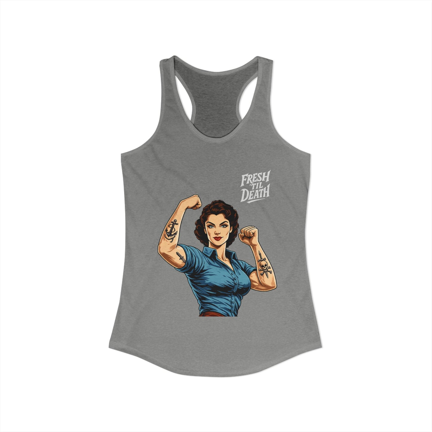 Rosy Vintage Racerback Tank — Strong Women Gym & Summer Top