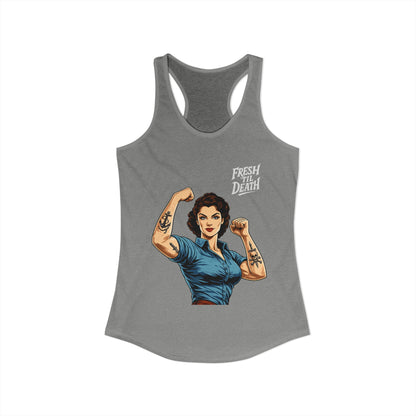 Rosy Vintage Racerback Tank — Strong Women Gym & Summer Top