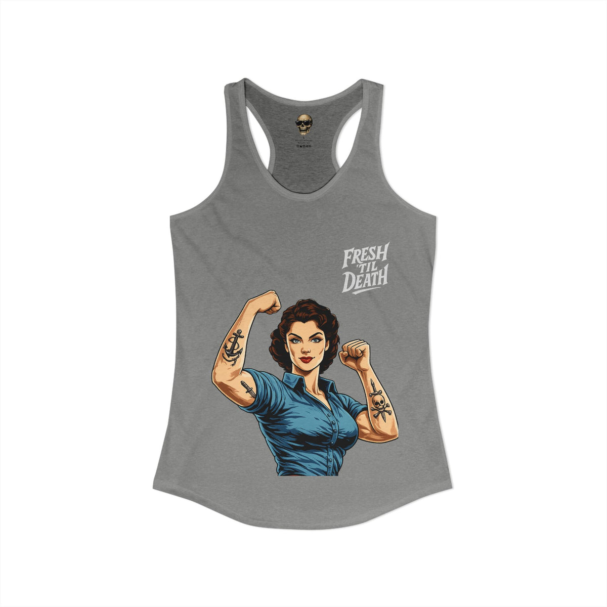 Rosy Vintage Racerback Tank — Strong Women Gym & Summer Top